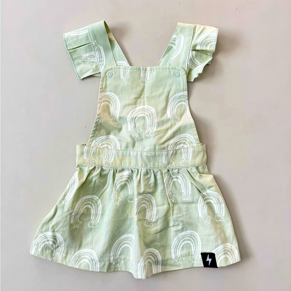 Kapow Kids Girls Rainbow Dress Overalls BNWT